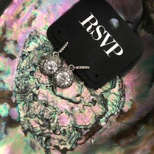 Faux diamond drop earrings